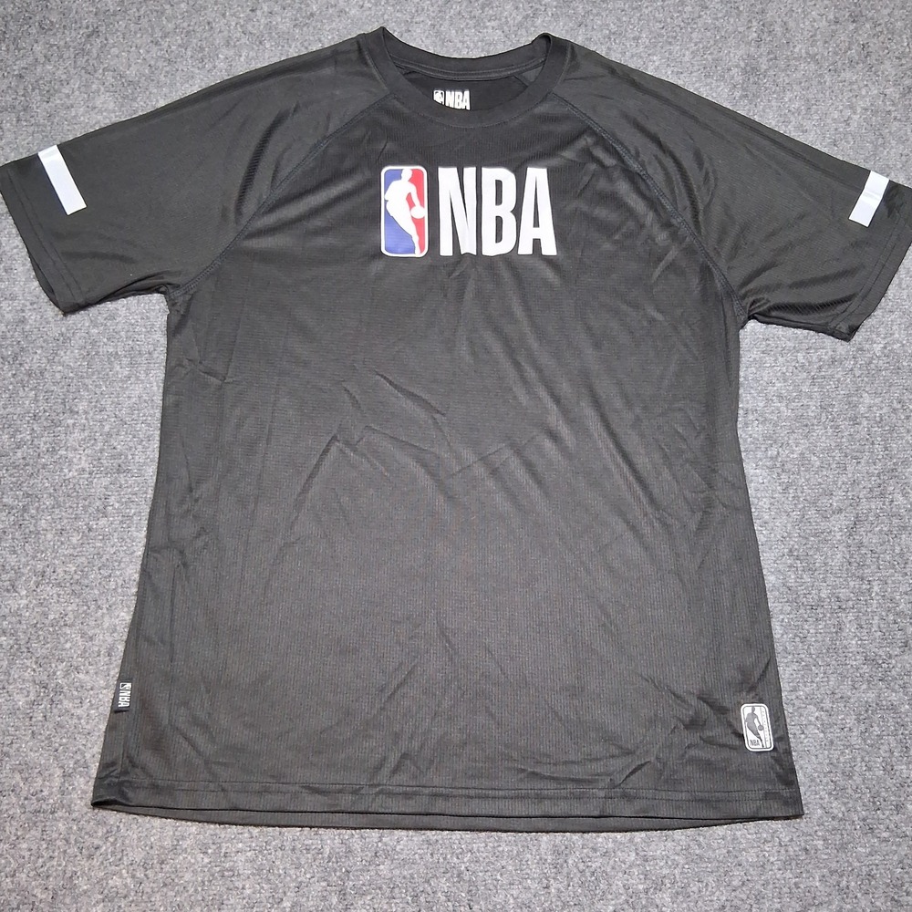 NBA Mens XL Black Performance Graphic T-Shirt Short Sleeve Basketball Gym‎ Top